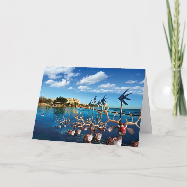 Tomtens pilgrimsfärd - humoristiskt julkort helgkort (Framsida)