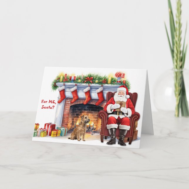 Tomtens present Glen of Imaal Terrier Hund Jul Helgkort (Framsida)
