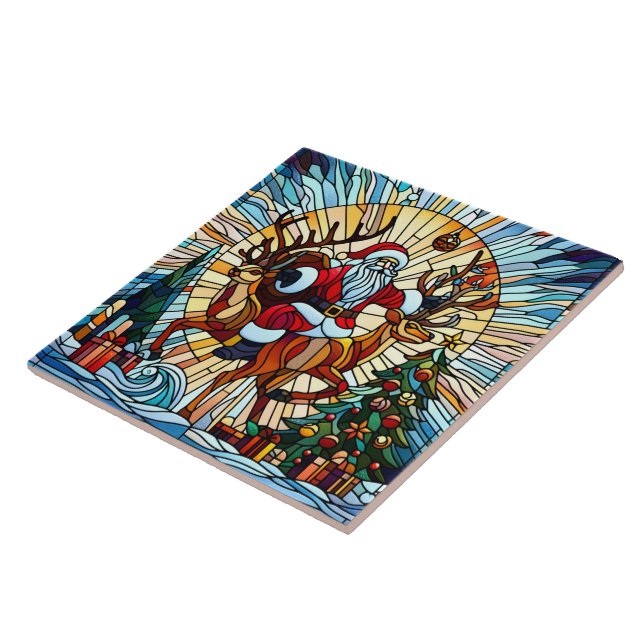 Tomtens renar bland prydnadsföremål som dekoreras  kakelplatta (Sidan)