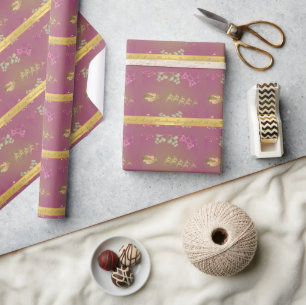 Tomtens renar Lila Wrapping Papper Presentpapper