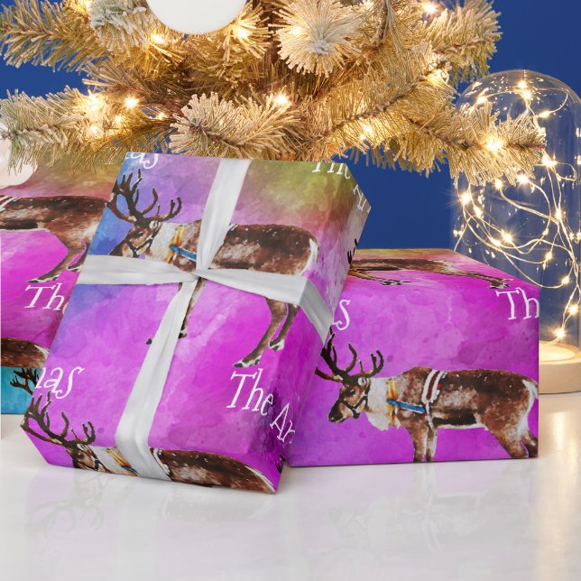 Tomtens renar på Tie Dye Julpappen Presentpapper (Helgdagar)