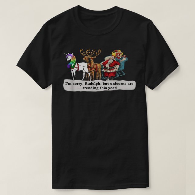 Tomtens renar Rudolph och Unicorn T Shirt (Design framsida)