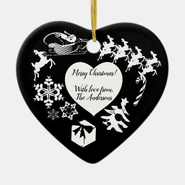 Tomtens renare Blk & White Heart Ornament (Framsidan)
