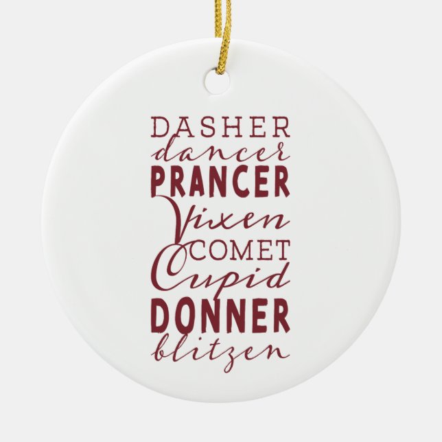 Tomtens renare ringer upp julprydnad julgransprydnad keramik (Framsidan)