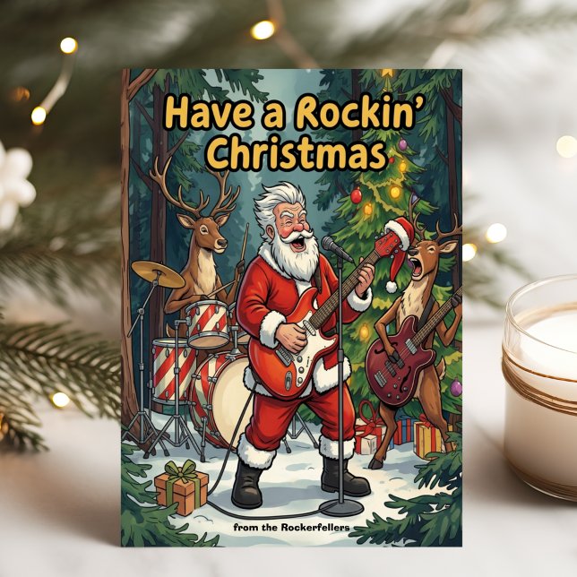 Tomtens renrockande julband julkort (Skapare uppladdad)