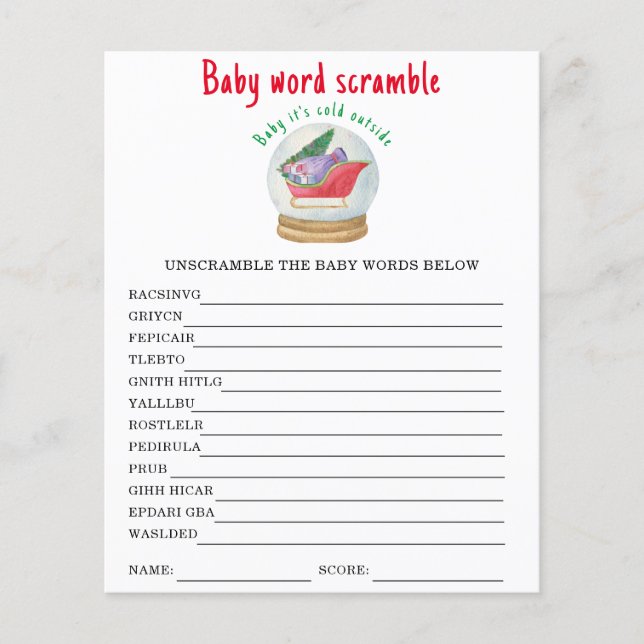 Tomtens släde - Baby Ordsallring (Framsida)