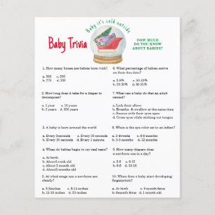 Tomtens släde - Baby Trivia Baby Shower Lek