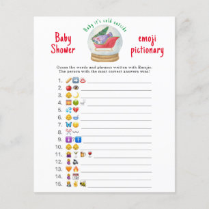 Tomtens släde - Emoji-bildlek baby shower