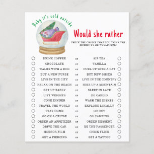 Tomtens släde - Hon eller han - baby shower spel