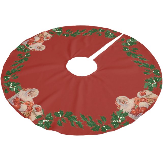 Tomtens slädfärd julgransmatta borstad polyester (Vinklad)