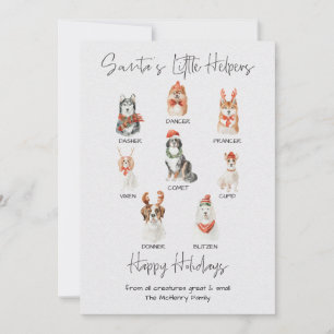 Tomtens små hjälplösa Hund Reindeer namn Julkort