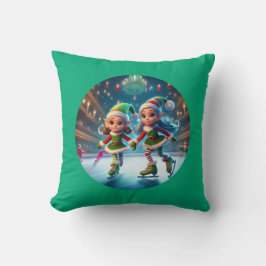 Tomtens små hjältar är isskidor inomhus kudde