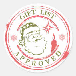 Tomtens stämplade julklapp - godkänd runt klistermärke