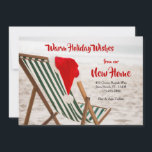 Tomtens Strandstols Förflyttningsmeddelande Meddelande<br><div class="desc">Skicka varma välgångsönskningar tillsammans med din nya adress med detta charmiga julkort för flytt. (Julbild gjord av awesomecontent - www.freepik.com). Kortet är lätt att anpassa med din egen text, teckensnitt, teckensnittsfärg, pappersform och val av papperstyp. Inte exakt vad du söker? Alla våra produkter kan utformas för att passa dina behov...</div>