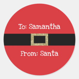 Tomtens svarta juldekal guld för gåvor runt klistermärke