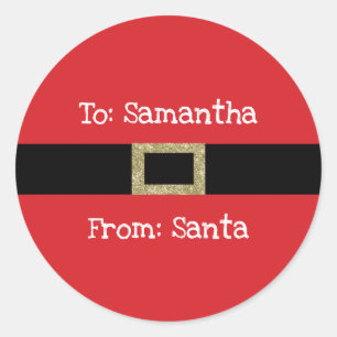 Tomtens svarta juldekal guld för gåvor runt klistermärke