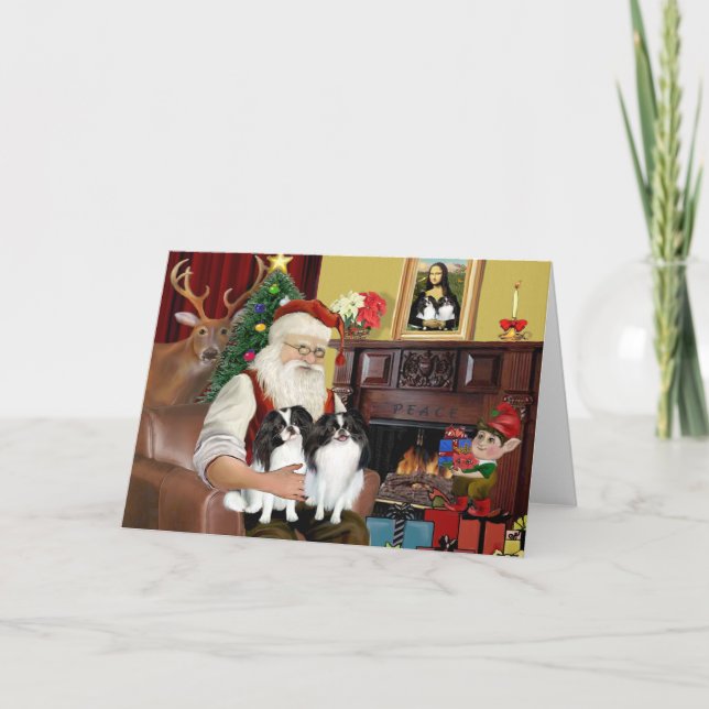 Tomtens två japanska chins helgkort (Framsida)