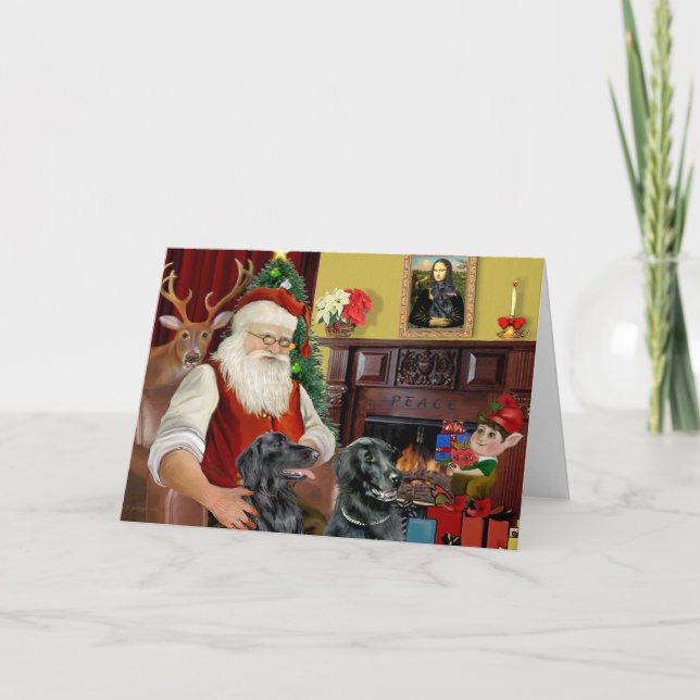 Tomtens två platta Jackat regissörer Helgkort (Framsida)