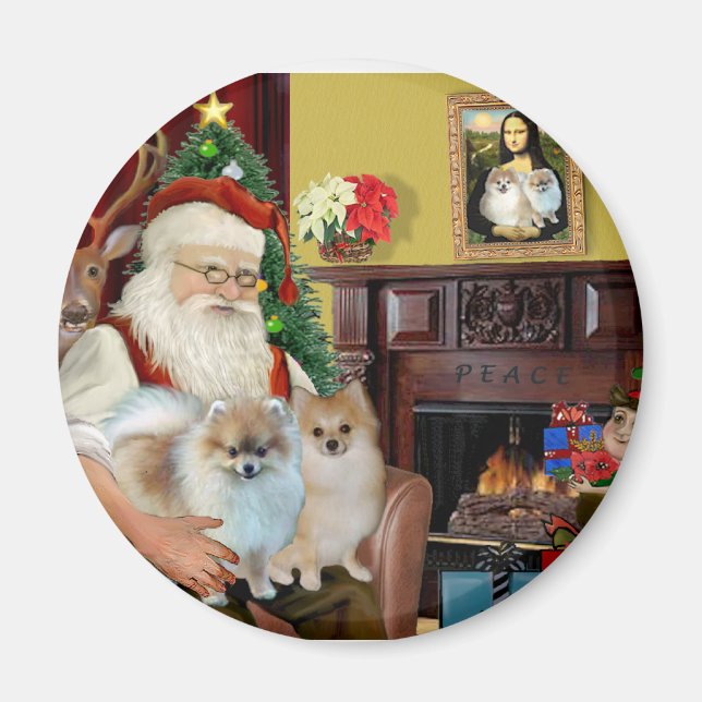 Tomtens två pomeranianer magnet (Framsidan)