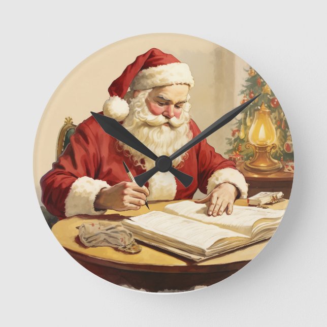 Tomtens tysta ögonblick rund klocka (Framsida)