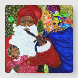 Tomtens väggklocka för Wish Designer - Black Santa