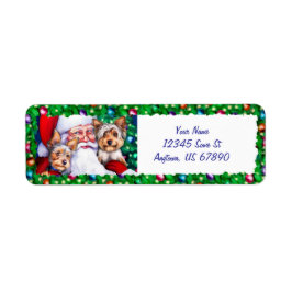 Tomtens Yorkies på juletiketter Returadress Etikett