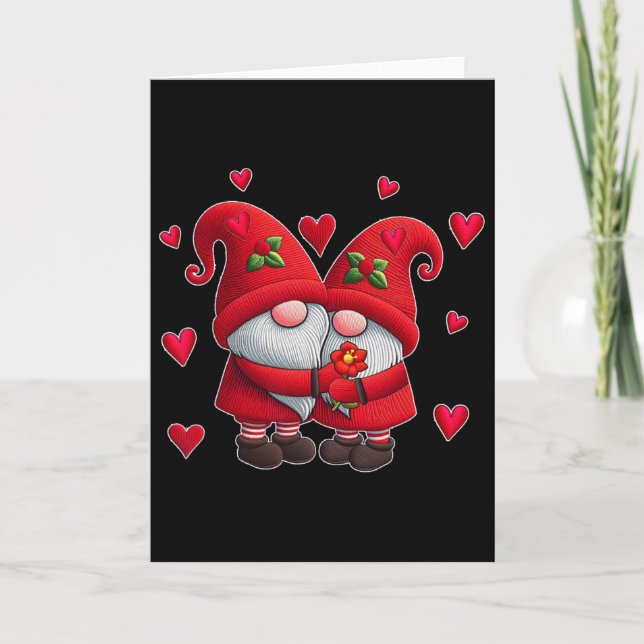 Tomtepar Valentin Dag Hjärta Kostym Tomte Kort (Framsida)