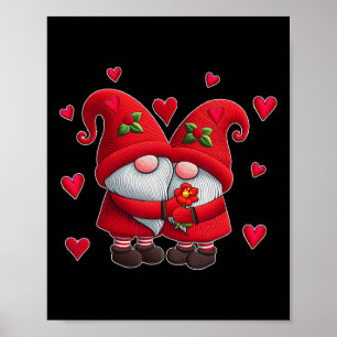 Tomtepar Valentin hjärtan Kostym Tomte Poster
