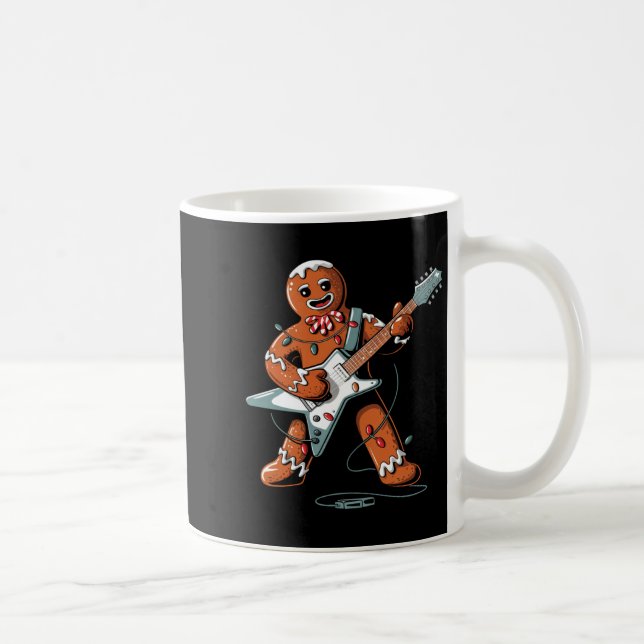Tomtepepparkakor spelar gitarr rolig jul P Kaffemugg (Höger)