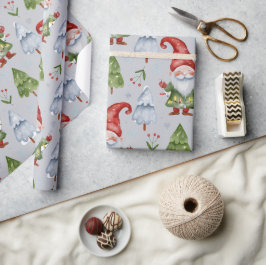 Tomtepresentpapper Ljusgrått akvarell Presentpapper