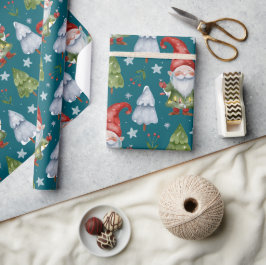 Tomtepresentpapper Teal Watercolor Presentpapper