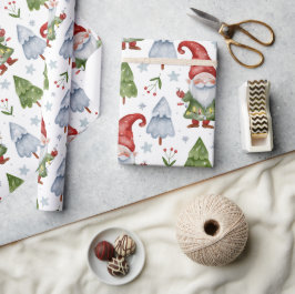 Tomtepresentpapper Vitt akvarell Presentpapper