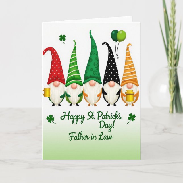 Tomteprickar Glad St. Patrick's Day-kort Kort (Framsida)
