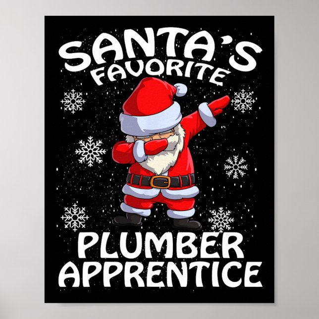 Tomtes favorit lärling för rörmokare jul poster (Framsidan)