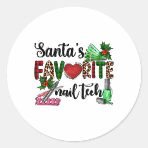Tomtes favorit nageltekniker God Jul Xmas Ho Runt Klistermärke