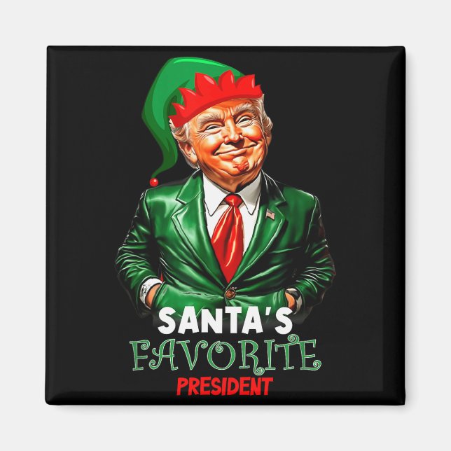 Tomtes Favoritpresident Roligt Trump  Magnet (Framsidan)