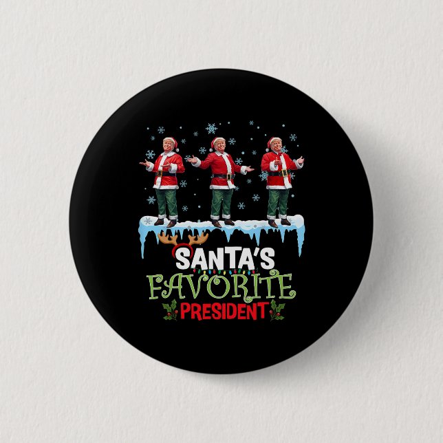Tomtes favoritpresident Tomte Trump-dans Roligt Knapp (Framsida)