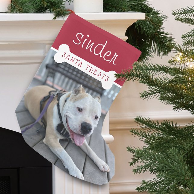 Tomtes godis Hund Rolig Foto Liten Julstrumpa (Santa's Treats Dog Fun Photo Small Christmas Stocking)