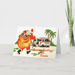 Tomtes julhus på hjul kort