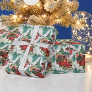 Tomtes julträn i vintage-stil presentpapper