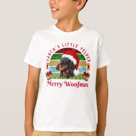 Tomtes lilla skällande, Rolig Dachshund Jul T Shirt