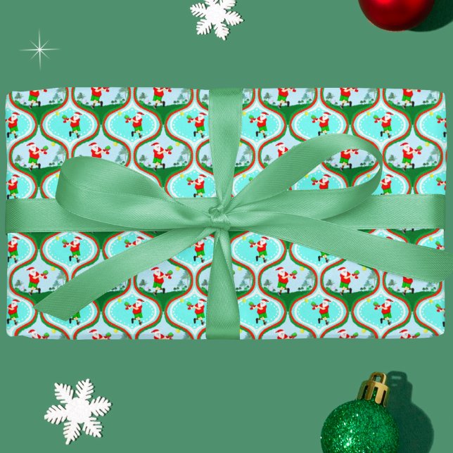 Tomtes Pickleballparadis Presentpapper (Santa's pickleball showdown - festive wrap for jolly sporty holidays!)