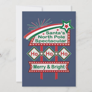 Tomtes Retro Marquee – Ho Ho Ho Glad & Ljus Inbjudningar