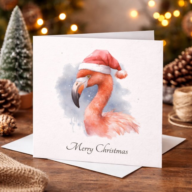 Tomtes snöfågelflamingo, specialbeställd julkort (Skapare uppladdad)