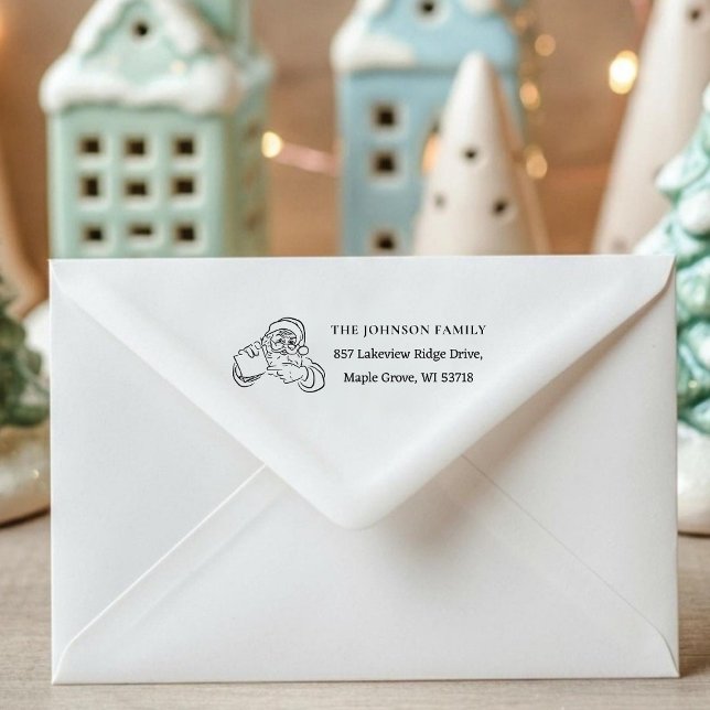 [Tomtestampel] Anpassad julkortspostadress  Självfärgande Stämpel ([Santa Stamp] Custom Christmas Card Mail Address Self-inking Stamp)