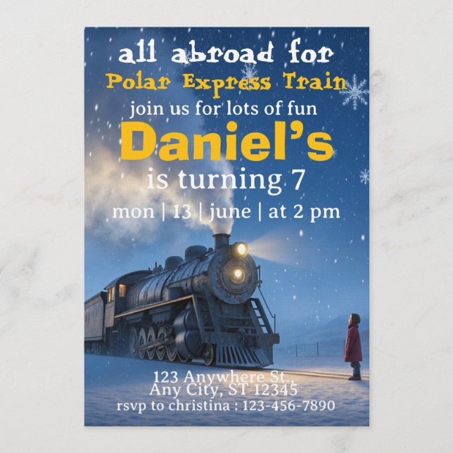tomtetåg polar express inbjudningar (Framsida)