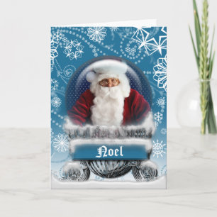 Tomtomjulen Snö Globe Photo Template Blank Helgkort