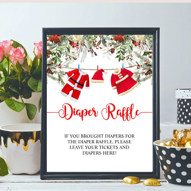 Tomtomjulsskuvret Diaper Raffle-skylt Poster (Skapare uppladdad)
