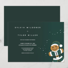 Tomtomtinbjudan till bröllop Grönt White Gingerwor Inbjudningar