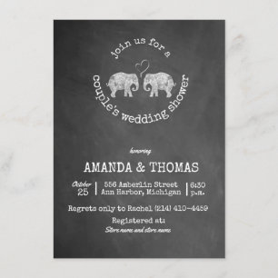 Ton av Kärlek Chalkboard Couples Möhippa Inbjudningar